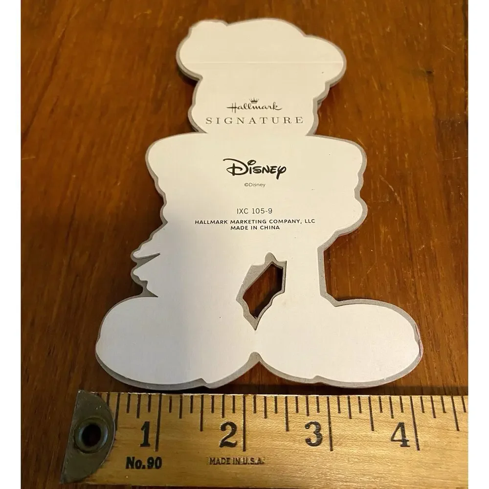 NEW Hallmark Disney Mickey Mouse Wood Ornament Holiday Christmas Greeting Card